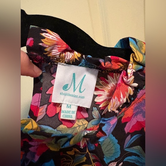 Colorful Floral Ruffle Mini Dress - Picture 2 of 7